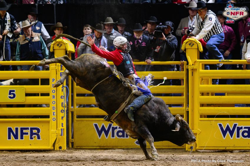 Letcher’s Mason Moody records second-best bull ride of Round 8 at National Finals Rodeo 